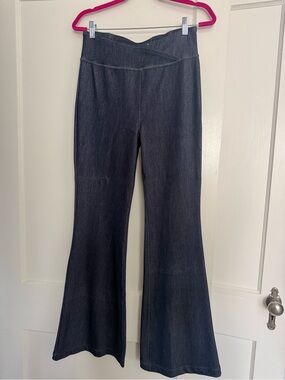 HALARA Dark Blue Flare Wide Leg Jeans